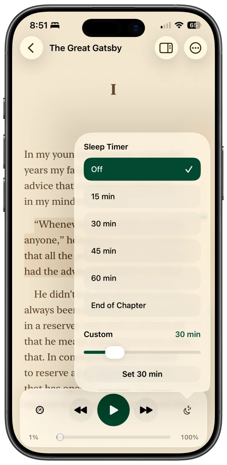 Sleep timer on iPhone